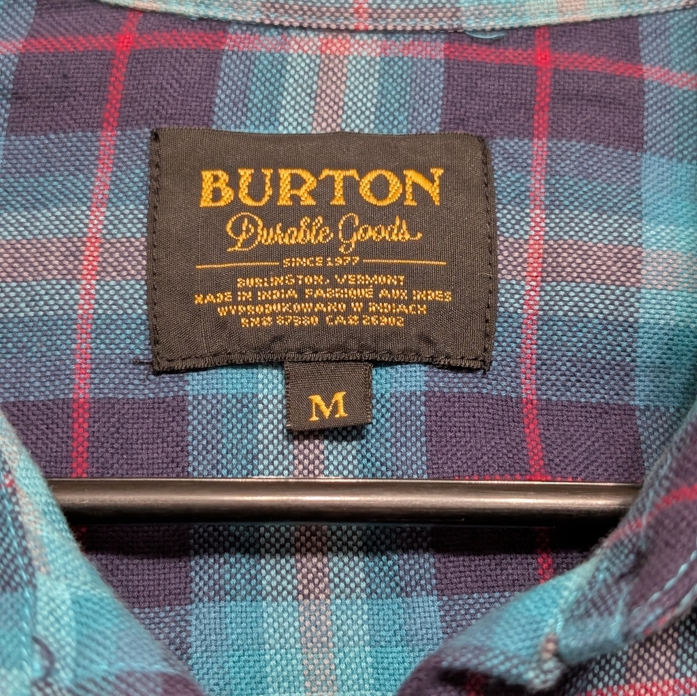 Burton Women's WB Grace Woven Jaded Haze Plaid 100% Cotton Size M BNWT - Picture 4 of 11